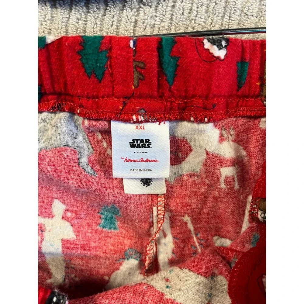 Hanna Andersson Star Wars Christmas Flannel Pajama Pants Adult XXL Red Lounge